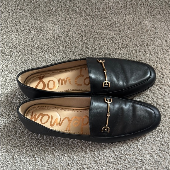 Sam Edelman Loraine Black leather Loafers with Horsebit Accent - Picture 1 of 3